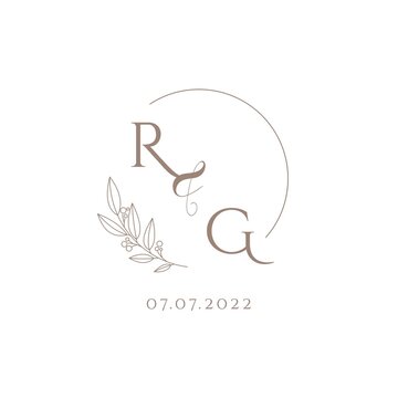 Letter RG wedding initial logo design