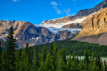Crowfoot Glacier on Crowfoot Mountain along the Icefields Parkway, Banff National Park, Alberta,...