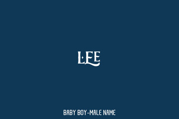 Bold Calligraphic Text Sign of Baby Boy Name " Lee "