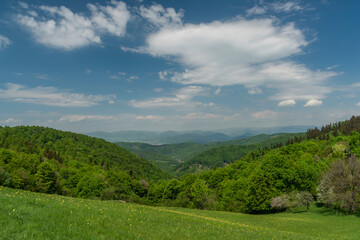 Landscape near Banska Stiavnica town in sping fresh color morning
