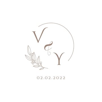 Letter VY wedding initial logo design