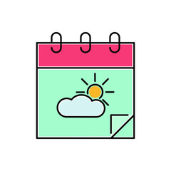 Calendar, summer, icon.Vector, design, illustration