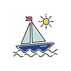Boat icon, sea.Icon, illustration, vector