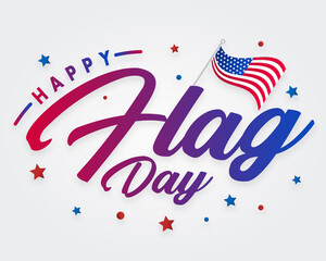 US flag day poster, USA america national holiday text calligraphy typography symbol vector graphic