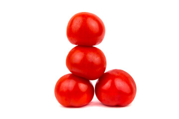 Ripe red tomatoes isolated on white background