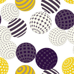 Retro 3d illustration of abstract balls, great design for any purpose. Modern poster for cover design. Vector seamless technology background. Background wall design.