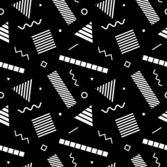 Seamless geometric pattern in funny abstract 1990s style