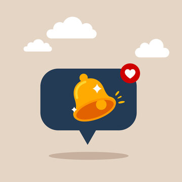 Notification bell alert icon with color object. new alert concept for social media element. Bell alert with notification vector render isolated background.