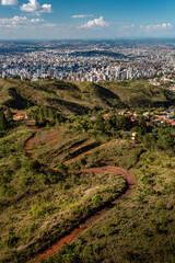 City of Belo Horizonte seen from the top of the Mangabeiras viewpoint during a beautiful sunny day....