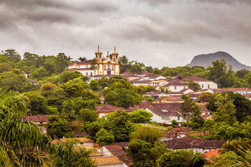Fototapeta na wymiar Landscape of the famous historical town Tiradentes. Minas Gerais, Brazil.