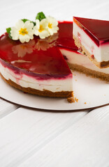 A piece of sweet cake on a plate