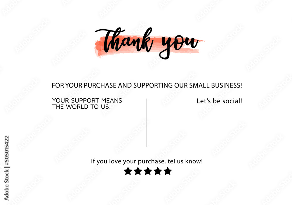 Wall mural Thank You Card White Minimalist Simple. Thank you card editable templates.