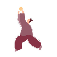 Obraz na płótnie Canvas Guy doing tai chi exercises