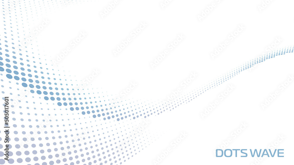 Poster Simple dots wave with halftone effect. Vector graphics