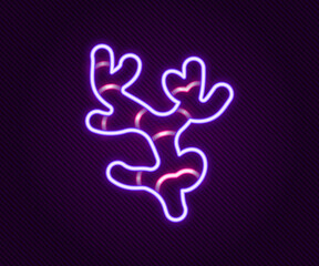 Glowing neon line Ginger root icon isolated on black background. Colorful outline concept. Vector