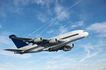 Fototapeta na wymiar Passenger Airliner flying in the sky