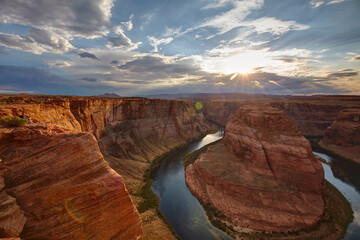 Horseshoe bend seen from the lookout point, Arizona, United States