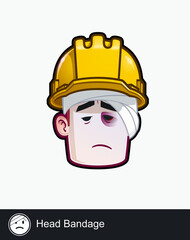 Construction Worker - Expressions - Unwell - Injured with Head Bandage
