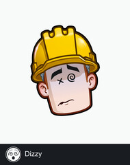 Construction Worker - Expressions - Unwell - Dizzy