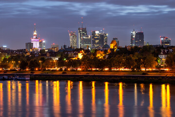 Naklejka na ściany i meble Panorama of the city of Warsaw, Poland. 