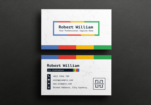 Business Card with Flat Card Layout