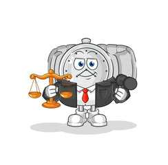 wristwatch lawyer cartoon. cartoon mascot vector
