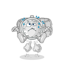 wristwatch fart jumping illustration. character vector