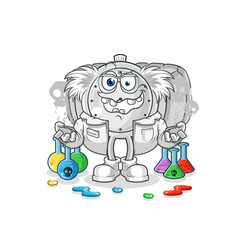 wristwatch mad scientist illustration. character vector