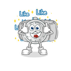 wristwatch give lots of likes. cartoon vector