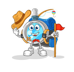 magnifying glass scout vector. cartoon character