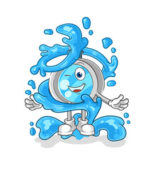 magnifying glass fresh with water mascot. cartoon vector