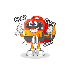 backpack applause illustration. character vector