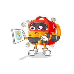 backpack traditional painter cartoon character vector