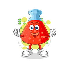 chemical tube full battery character. cartoon mascot vector