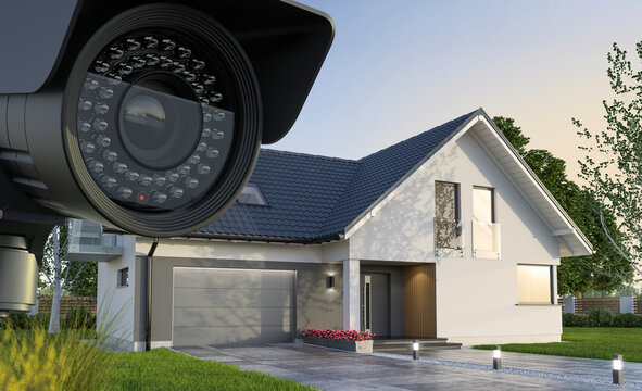 Security camera and house
