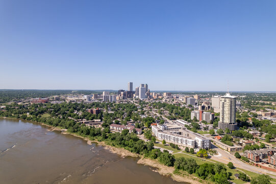 Tulsa Oklahoma Downtown Skyline Arkansas River Blue Sky