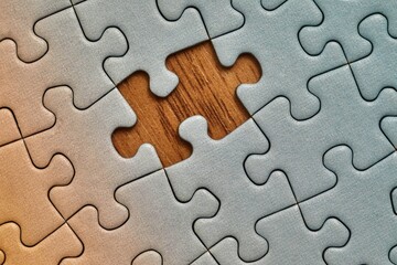 Jigsaw puzzle background, almost done