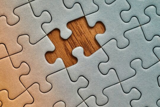 Jigsaw puzzle background, almost done