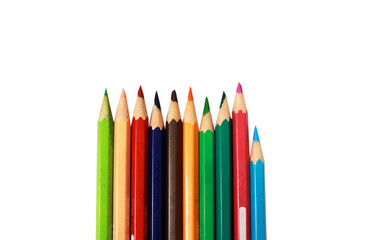 Photo of pencils in various colors, these pencils are for coloring pictures, usually these pencils are used by kindergarten or elementary schools when there are art lessons
