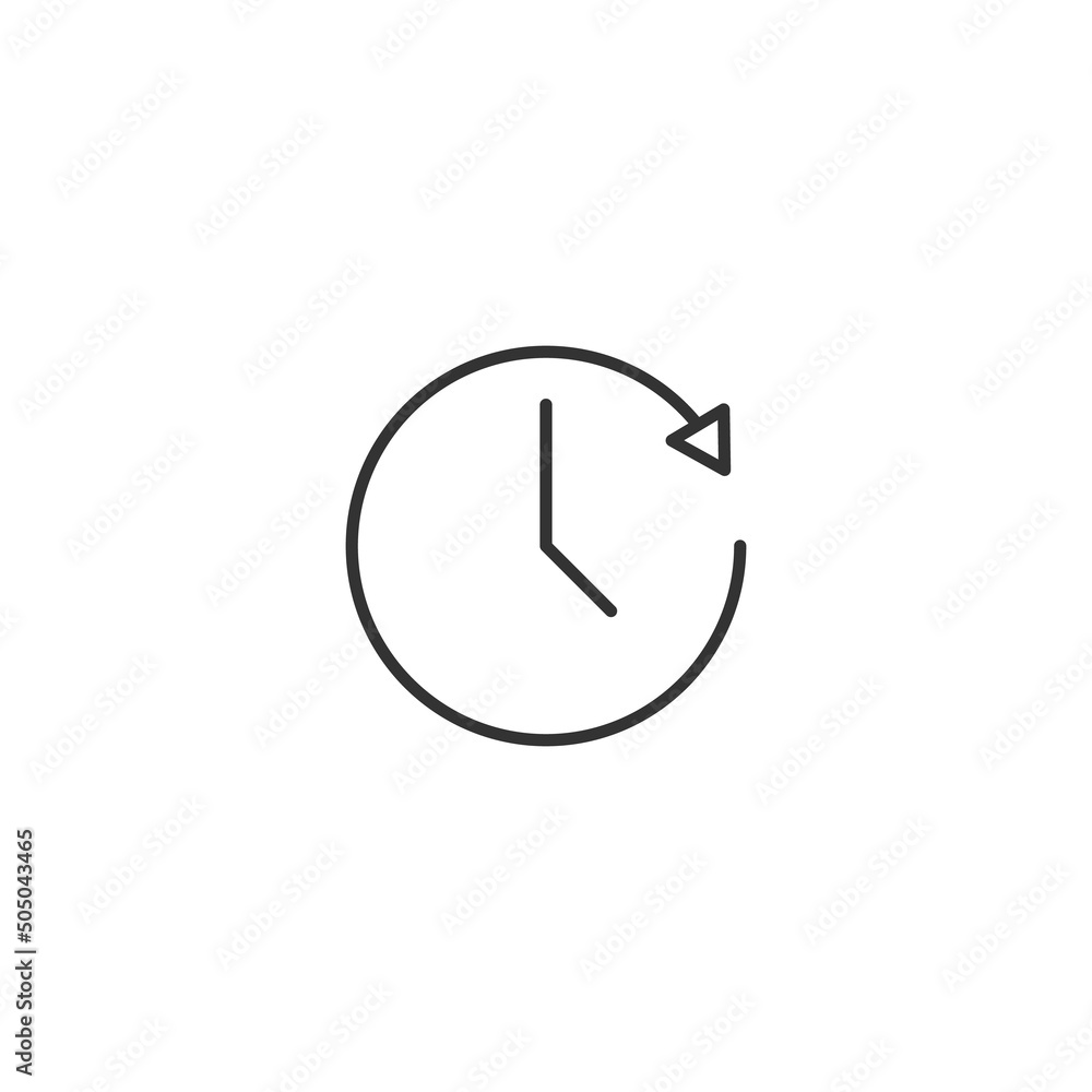 Poster time and clock. minimalistic illustration drawn with black thin line. editable stroke. suitable for 