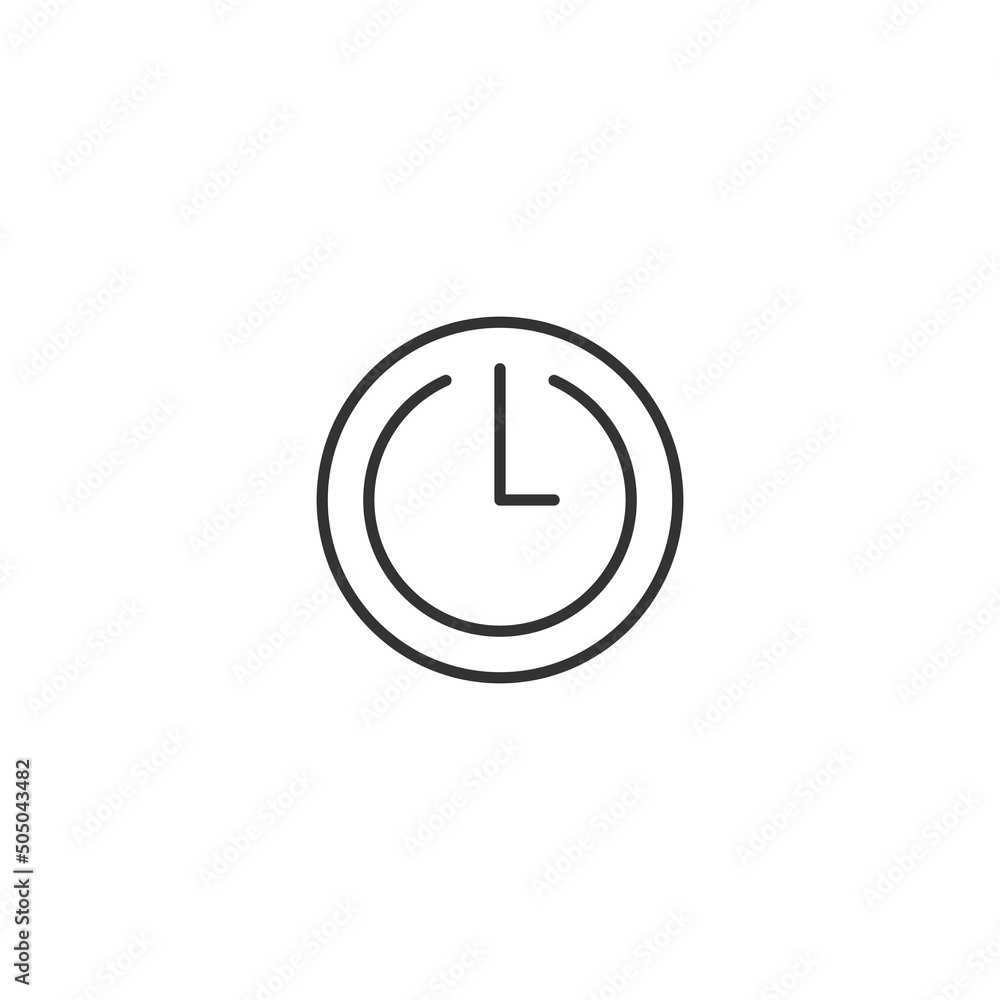 Poster time and clock. minimalistic illustration drawn with black thin line. editable stroke. suitable for 