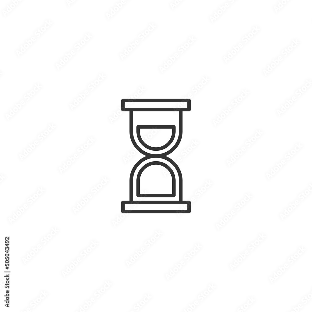 Poster time and clock. minimalistic illustration drawn with black thin line. editable stroke. suitable for 