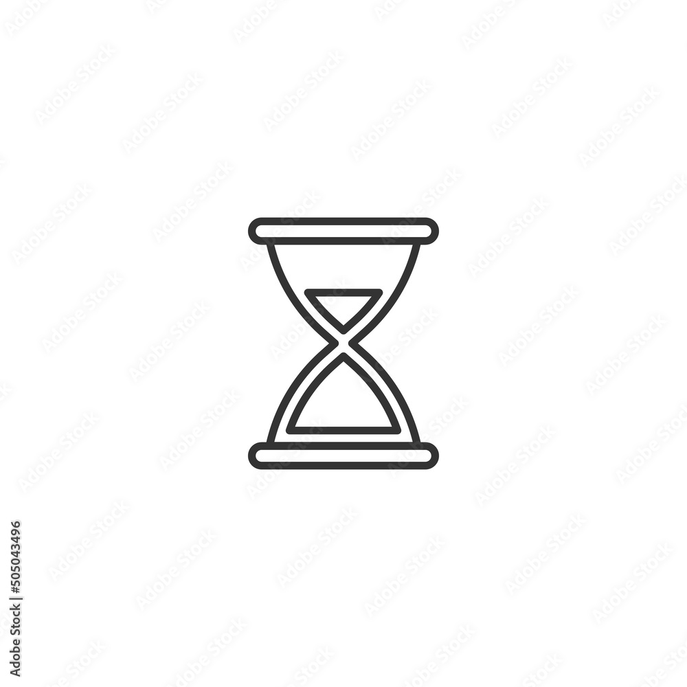 Poster time and clock. minimalistic illustration drawn with black thin line. editable stroke. suitable for 