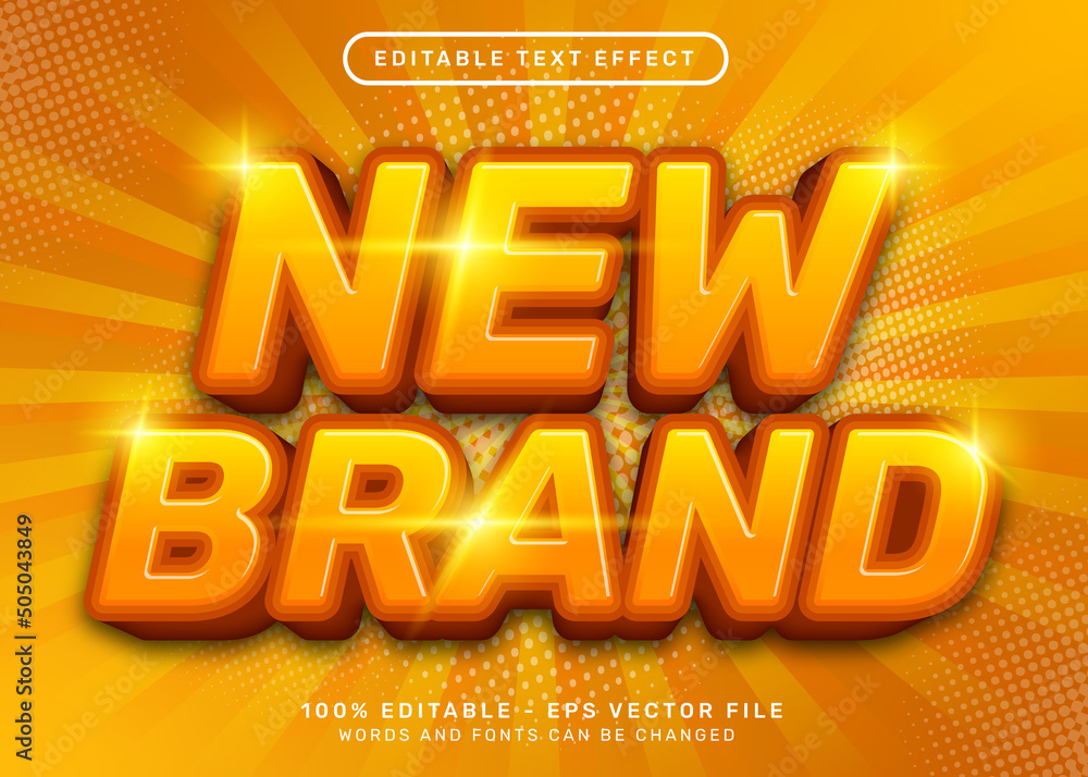 Poster new brand 3d text effect and editable text effect