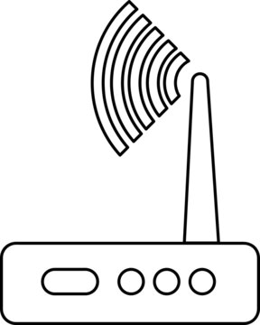 recommend clip art: Vector wireless router icon wifi adsl ethernet modem hub line art..eps