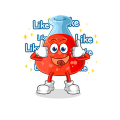 chemical tube give lots of likes. cartoon vector