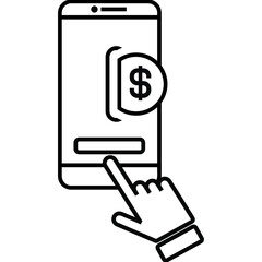 Check balances, online banking, payment icon