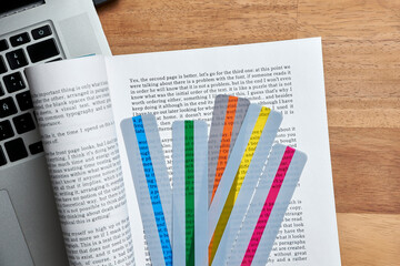 Reading rulers, coloured overlays to help reading for people with dyslexia.