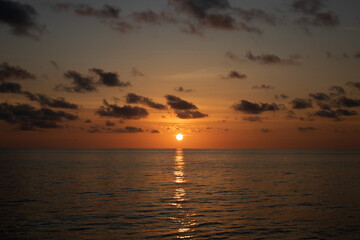 Sunrise reflecting off the water over the Gulf of Mexico