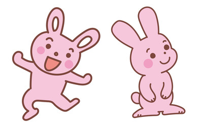 ひょうきんなウサギと普通のウサギ